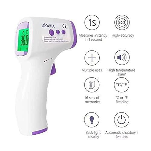 AIQURA Infrared Digital Temperature Meter with Digital Display and Memory for Reading Storage
Medical Fever Infrared Thermometer Digital Non-contact Laser Body Baby Adult Forehead Temperature