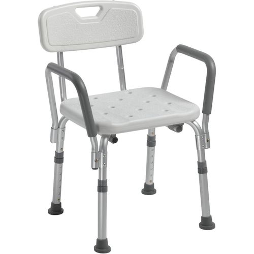 Shower Chair with Back & Padded Arms - Adjustable Height Bath Seat for Safety & Comfort - Lightweight Aluminum
Shower Chair with Back & Padded Arms - Adjustable Height Bath Seat for Safety & Comfort -
