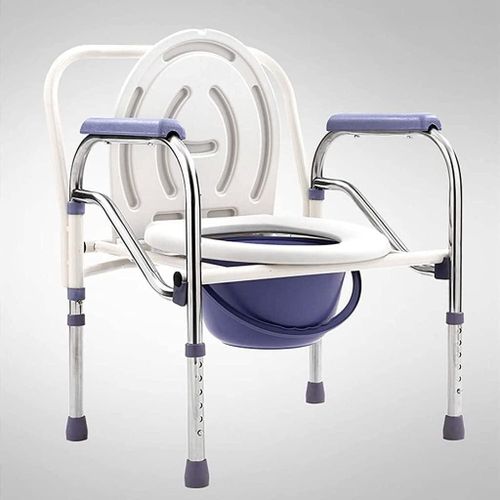 Foldable Commode Chair Folding Commode Chair Stainless Steel Portable Camping Toilet Chair Bedside Toilet Height Adjustable Settings for Pregnant Women Lightweight Commode
Foldable Commode Chair