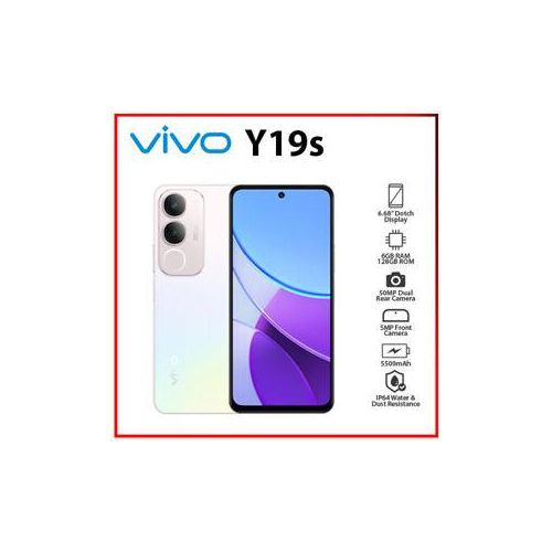 Vivo Y19S 6.68" 128GB + 4GB ROM(UPTO 8GB RAM) 50MP Camera, 5000mAh Dual sim-Smartphones