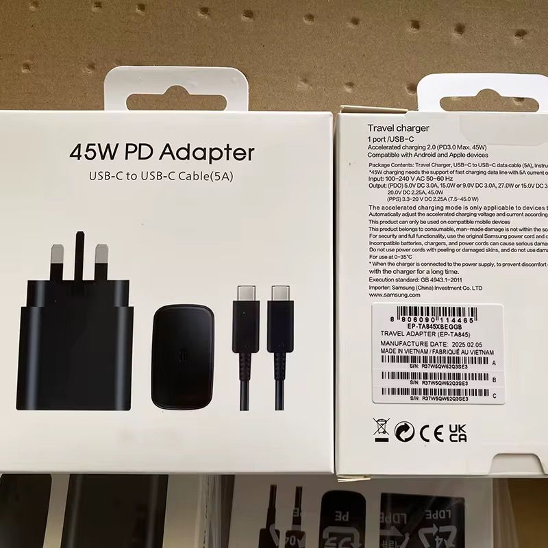 🔌 45W Fast Charger Adapter – Super Speed Charging