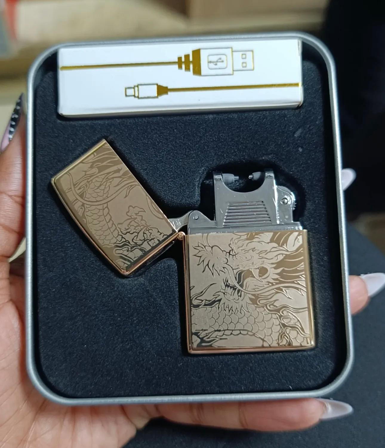 🔥 Rechargeable Double Arc Dragon Electric Lighter – Windproof & USB Powered