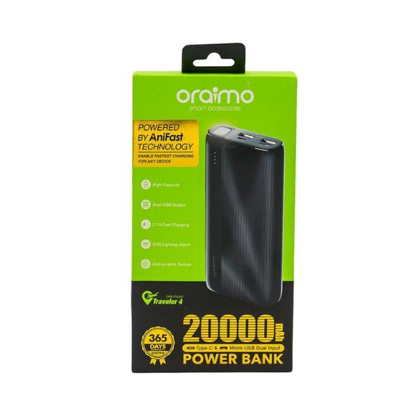 Oraimo Traveler 15 Power Bank 20000mAh (15W Type-C Fast Charging)