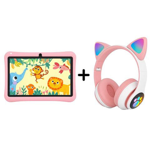 Modio M25 Kids Tablet Pc, Android 8GB RAM 512GB ROM Virtual Storage10.1 Inches Sim Card Support, WIFI, Dual Camera With Free Gifts and free Headphones - PINK
