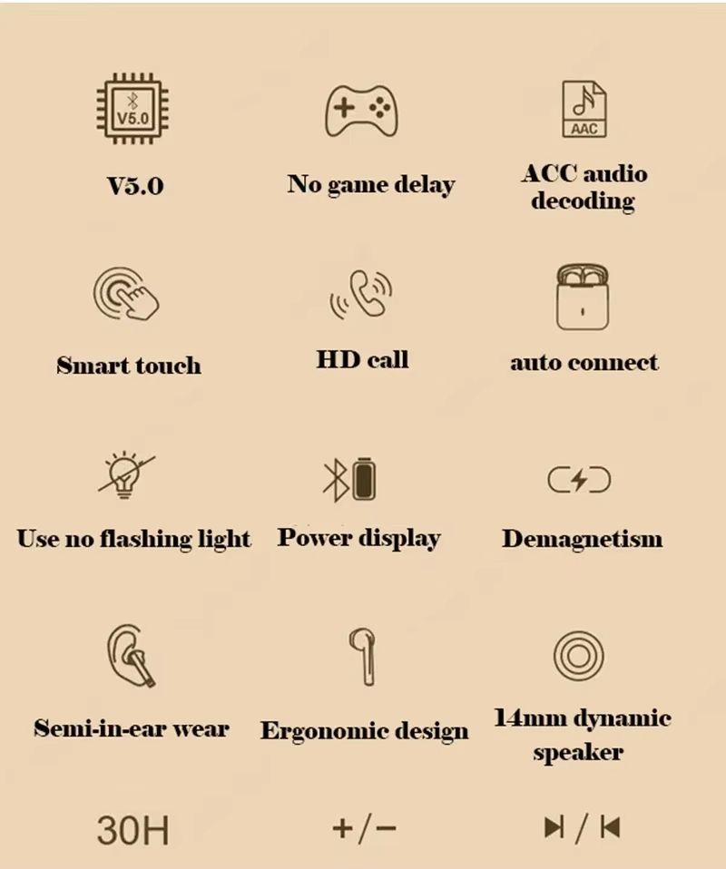 Wireless Earphones J18 In Ear TWS Bluetooth Ture Sport Headphones HiFI Stereo Game Waterproof Headset With Microphone