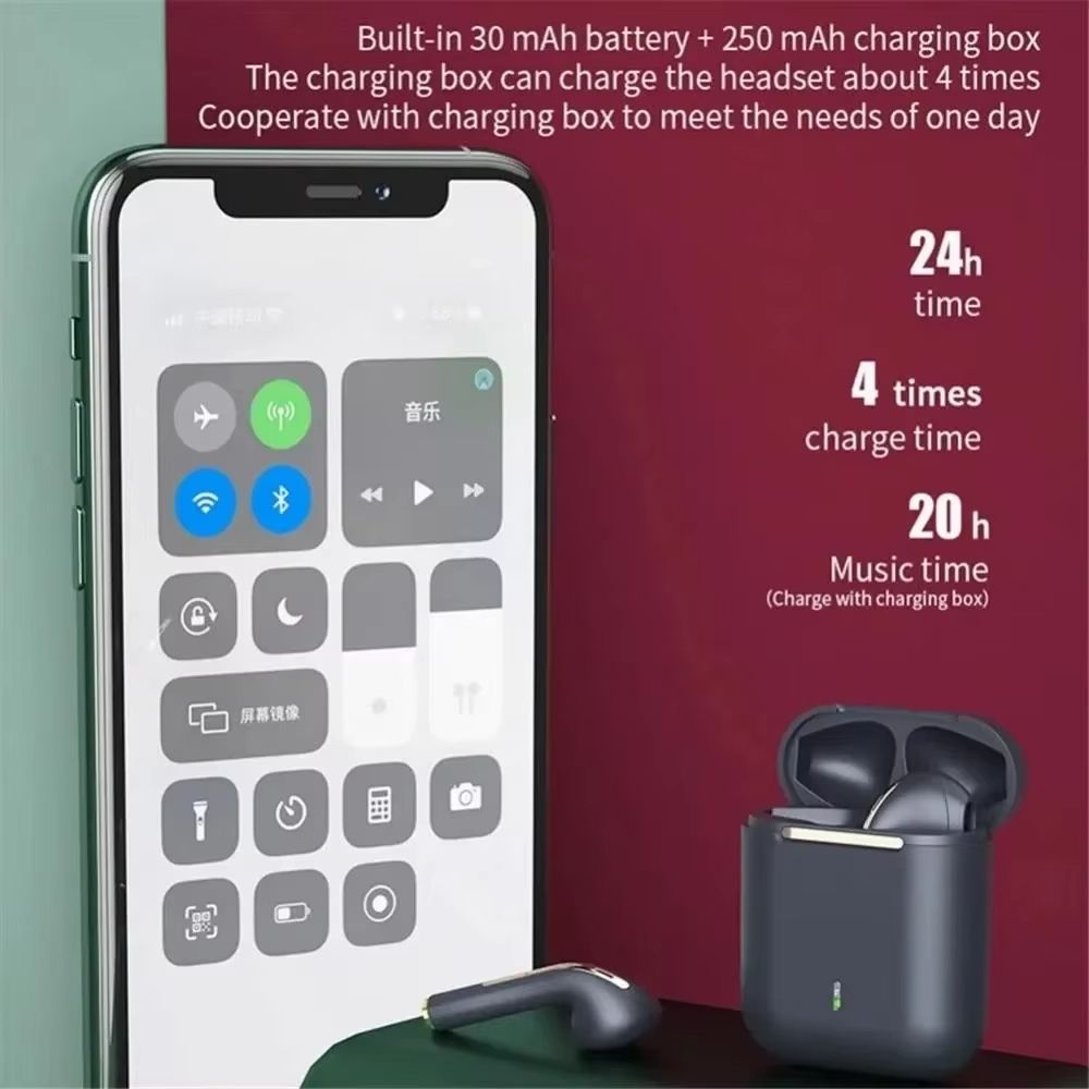 Wireless Earphones J18 In Ear TWS Bluetooth Ture Sport Headphones HiFI Stereo Game Waterproof Headset With Microphone