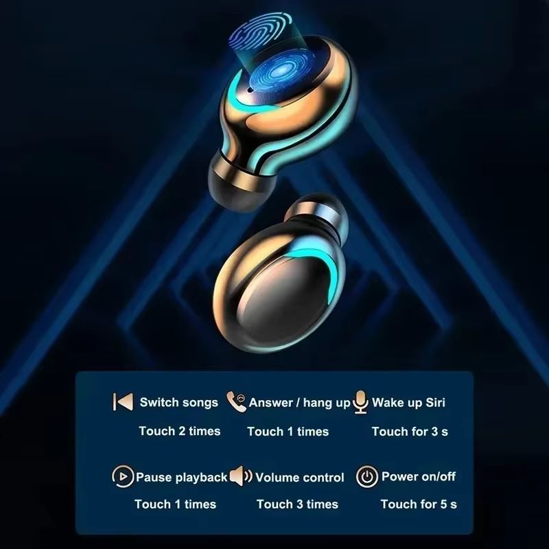 F9 Wireless Earphones Bluetooth Stereo Headphones Sport Waterproof Noise Reduction Wireless Earbuds