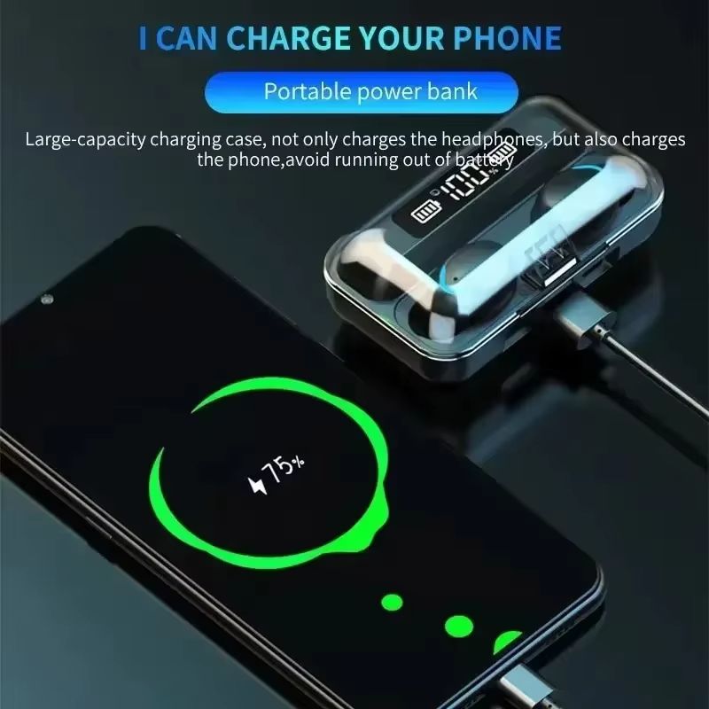 F9 Wireless Earphones Bluetooth Stereo Headphones Sport Waterproof Noise Reduction Wireless Earbuds