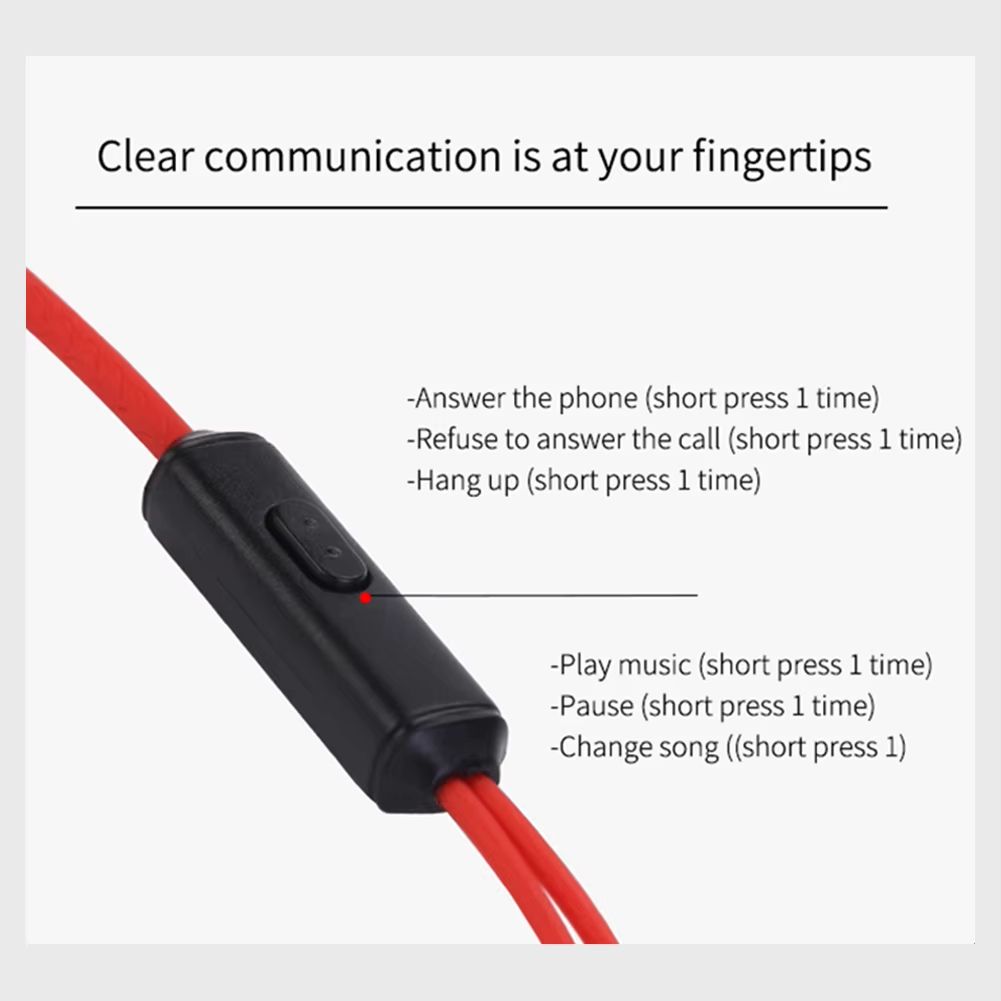 3.5mm Ear Hanging Sport Earphone 1.25m Ear Hook Wired Headphone for iPhone Samsung MP3 Smartphone In-Ear Headsets with Built-in