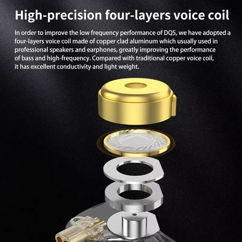 KZ DQS Metal Wired Earphones In Ear Monitor Earbuds Headset HiFi Sport Game Music Headphones With Microphone Detachable Cable