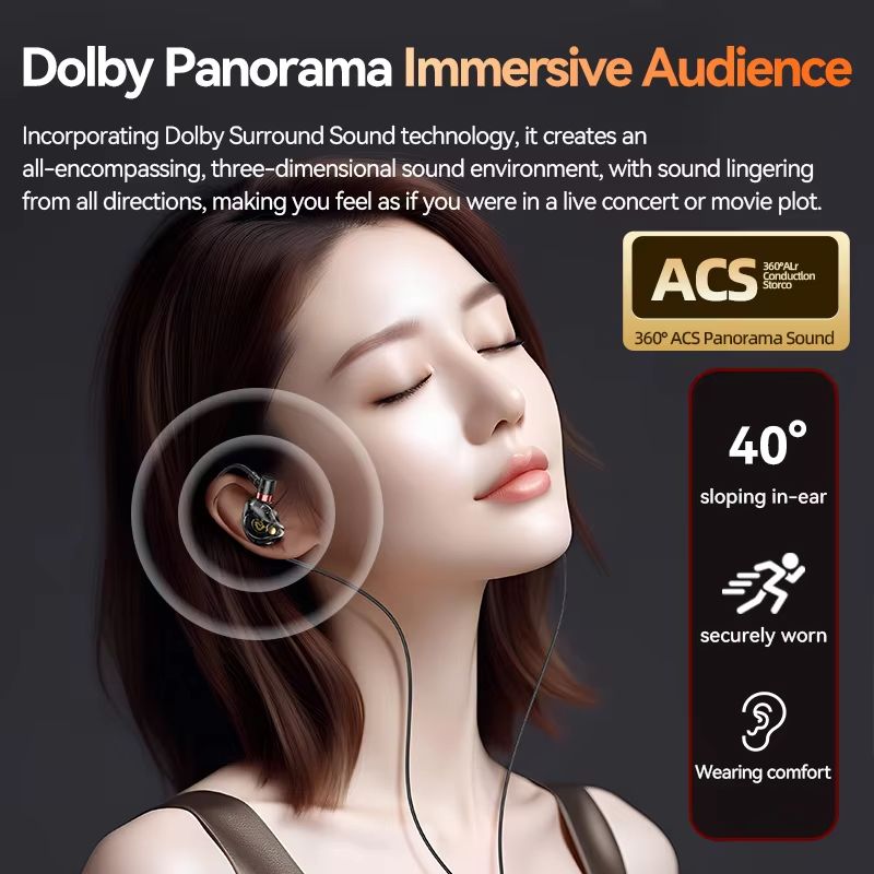 NEW 8D Surround Sound Gaming Earphones Type C&3.5mm Wired In Ear Earbuds Headphones Sports Gamer Headset for Samsung With HD Mic