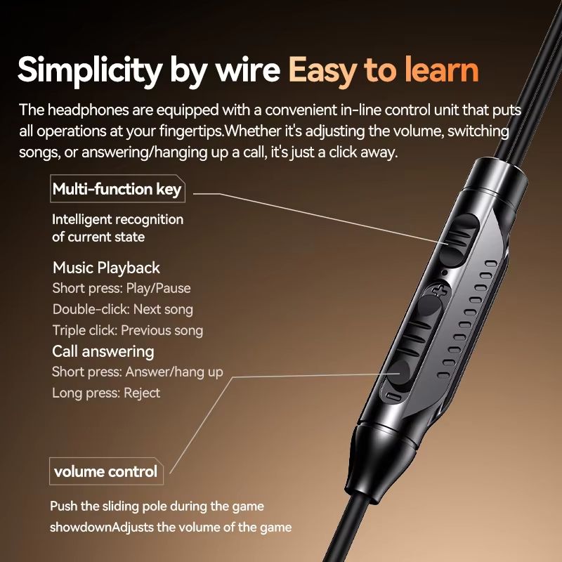 NEW 8D Surround Sound Gaming Earphones Type C&3.5mm Wired In Ear Earbuds Headphones Sports Gamer Headset for Samsung With HD Mic