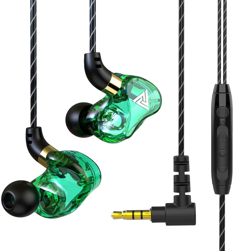 New SK7 Wired Headphones In Ear Monitor Stereo Earbuds HiFi Earphone Game Bass Running Sport Music Headset With Microphone