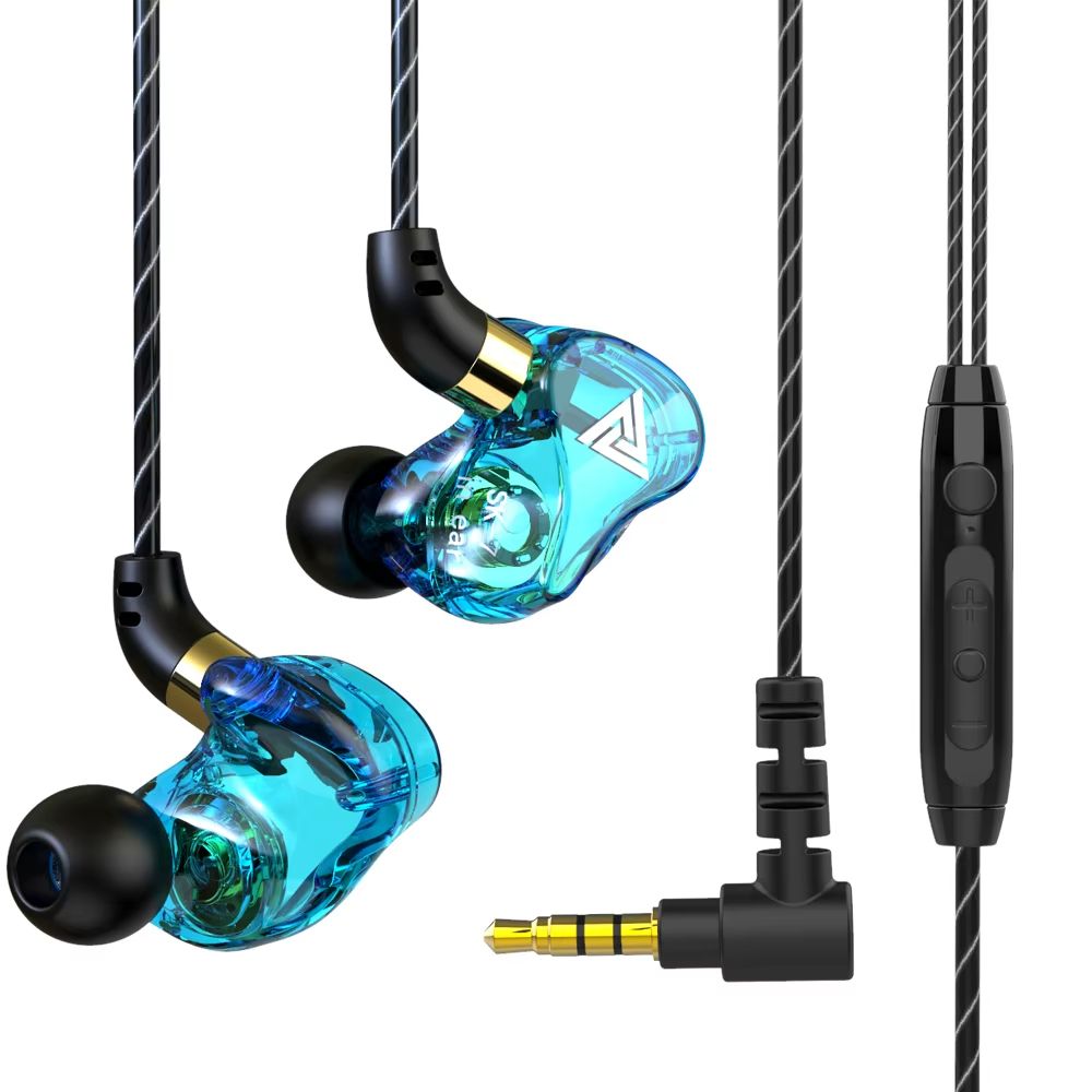 New SK7 Wired Headphones In Ear Monitor Stereo Earbuds HiFi Earphone Game Bass Running Sport Music Headset With Microphone