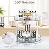 2 Tier 360° Rotating Lazy Susan Organizer, Large Clear Turntable Spice Rack for Kitchen Cabinet, Pantry Shelf, Fridge and Countertop, Multipurpose Storage for Condiments, Bottles and Jars