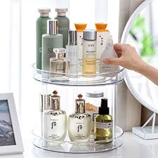2 Tier 360° Rotating Lazy Susan Organizer, Large Clear Turntable Spice Rack for Kitchen Cabinet, Pantry Shelf, Fridge and Countertop, Multipurpose Storage for Condiments, Bottles and Jars