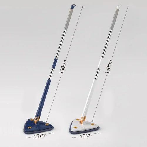Long Handle Triangular Twist Mop – 360° Rotating Microfiber Head for Corners, Adjustable Telescopic Pole, Easy Squeeze Wringing, Deep Cleaning for Tiles, Wood, Laminate & Hard Floors