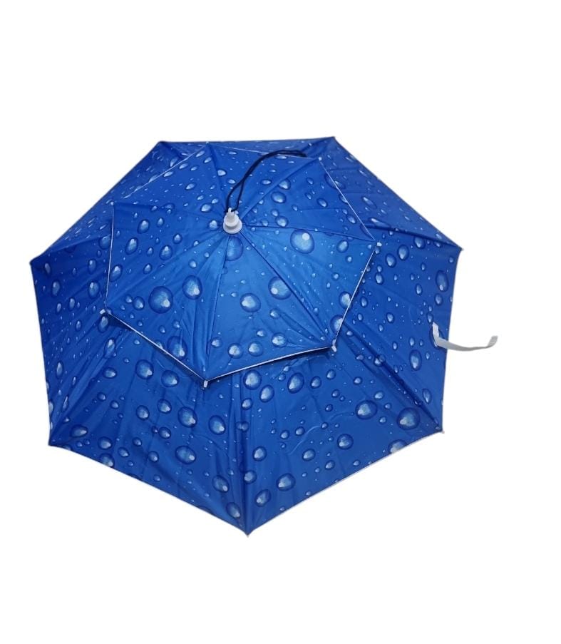 Double-Layer Hands-Free Head-Supported Umbrella – Windproof Wearable Sun & Rain Protection Hat with Adjustable Strap, UV-Block Canopy for Outdoor Activities & Camping