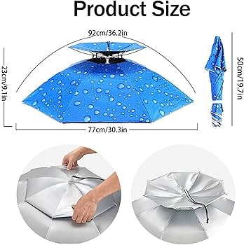 Double-Layer Hands-Free Head-Supported Umbrella – Windproof Wearable Sun & Rain Protection Hat with Adjustable Strap, UV-Block Canopy for Outdoor Activities & Camping