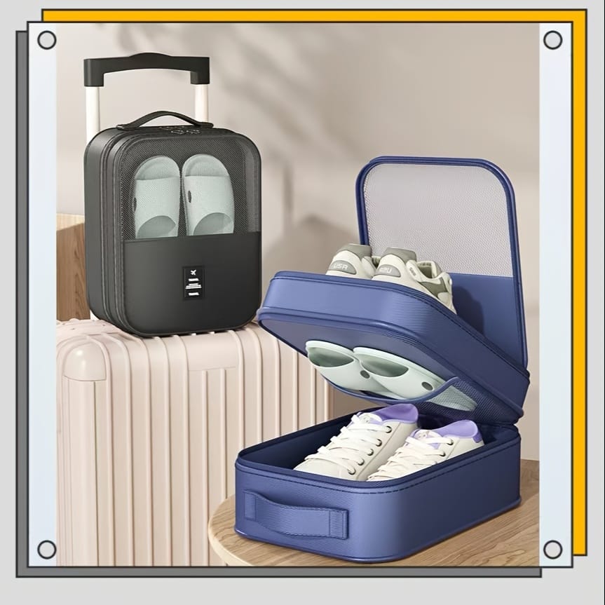 Waterproof Travel bag organizer has 3 zip, 3 level shoe bag now available in 5 colours