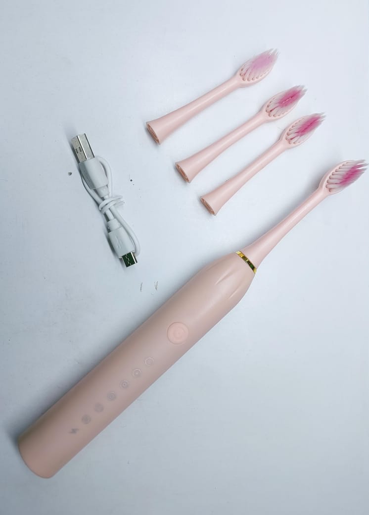 Professional X-3 Adult Electric Toothbrush (0.2kg) - IPX7 Waterproof Automatic Sonic Brush with 6 Cleaning Modes & USB Charging, High-Frequency Vibration for Deep Cleaning - Black/Pink/White