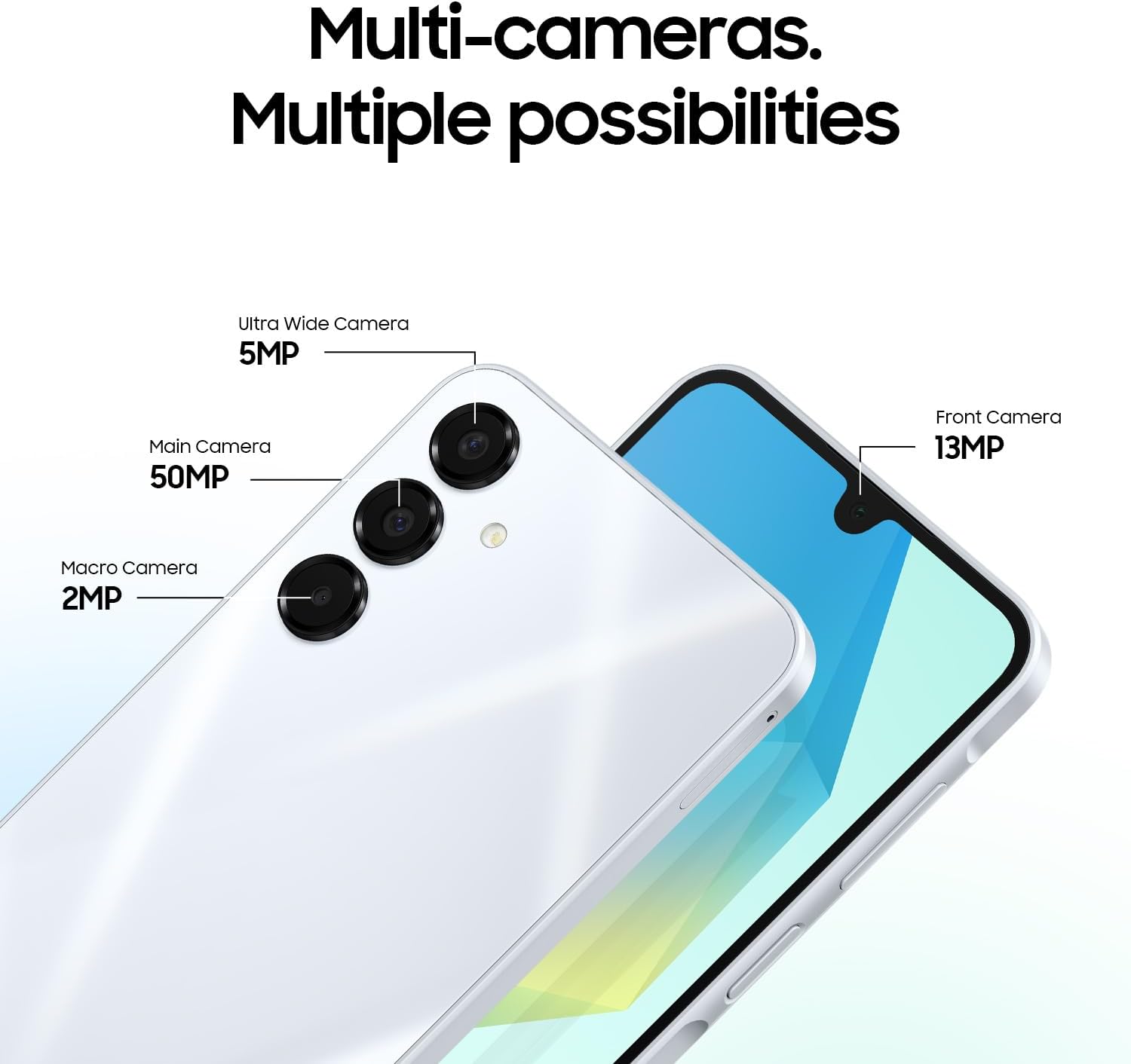 Samsung Galaxy A16 4G Smartphone – Light Gray / Silver, 6.7" Super AMOLED Display, 4GB RAM + 128GB ROM, 50MP Triple Camera, 5000mAh Battery, Android 14, Dual SIM – Brand New