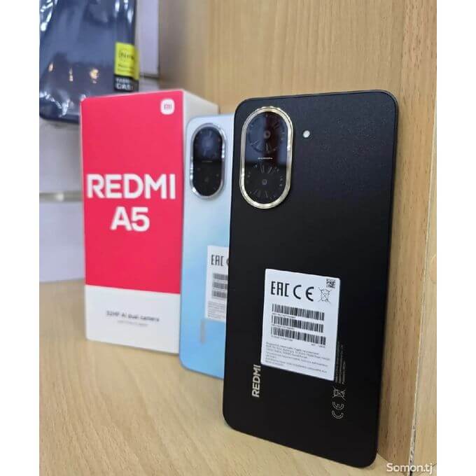 XIAOMI Redmi A5 Display 6.88" 4GB + 128GB Dual SIM 32MP main camera 8MP front camera 5200mAh battery Side fingerprint sensor USB Type-C Phones SmartPhone, a brand new black colour Redmi phone