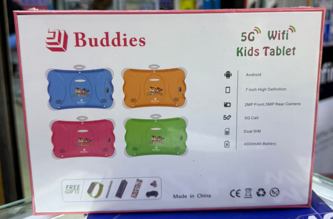 NEW ARRIVAL BUDDIES KIDS 1 STUDY TABLET 5G WIFI TABLETS 8GB RAM / 256GB ROM STORAGE With BOTH SIM CARD SLOT AND MEMORY CARD SLOT,  ANDROID TAB FOR LEARNING AND FUN