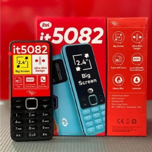 NEW ITEL 5082 TRIPPLE SIM CARD 3-THREE SIM CARD SLOT BATTON/KABAMBE/KATULULU/FEATURE PHONE WIRELESS FM 1500MAH BATTERY PHONES WITH WARRANTY
