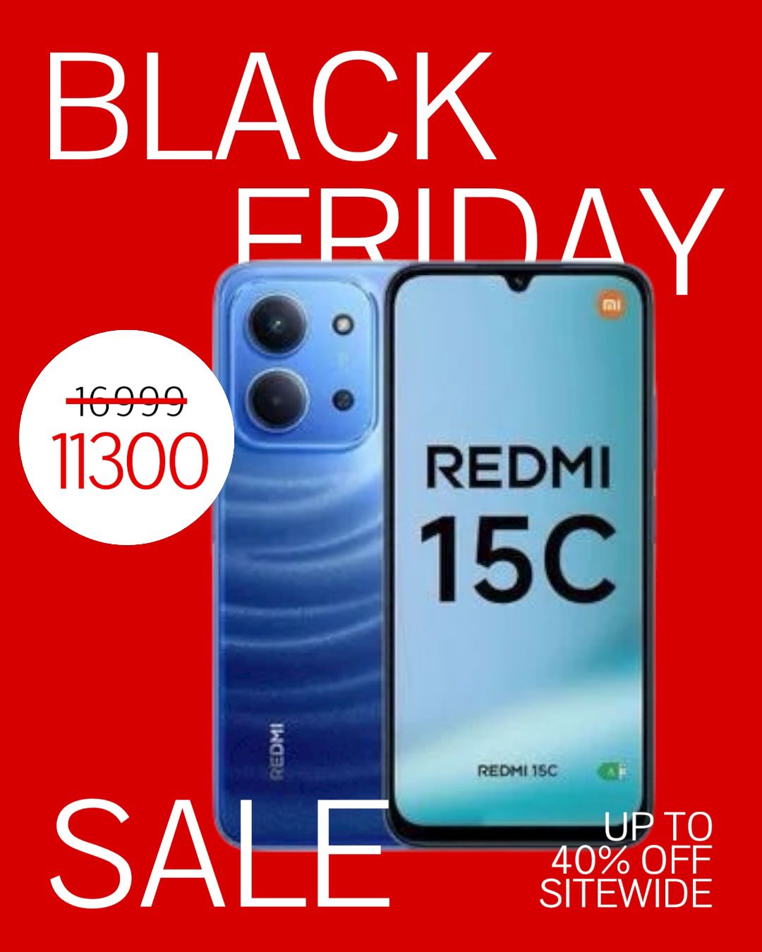 [BLACK FRIDAY OFFER] REDMI 15C 128GB STORAGE 4GB UPTO 8(4+4)GB RAM 6.9'' FHD IMMERSIVE DISPLAY 50MP MAIN CAM +8MP FRONT 6000MAH 33W FAST CHARGER XIAOMI HYPER OS SIDE FINGERPRINT SMARTPHONE