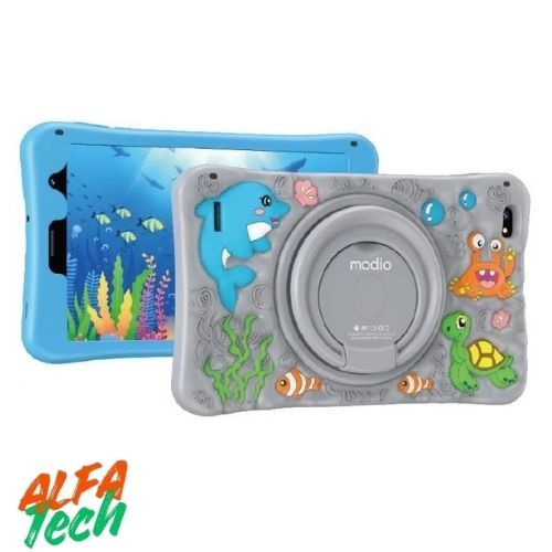 Kids Tablet Modio M128 – 8 Inch Android | 256GB + 6GB RAM | 5G SIM + WiFi | Silicone Case | Pre-Installed Games, Educational Apps, YouTube | Online Gaming & Study Tablet (2025 Model)