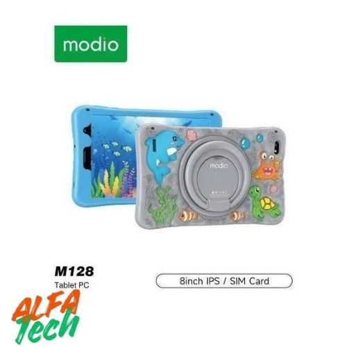 Kids Tablet Modio M128 – 8 Inch Android | 256GB + 6GB RAM | 5G SIM + WiFi | Silicone Case | Pre-Installed Games, Educational Apps, YouTube | Online Gaming & Study Tablet (2025 Model)