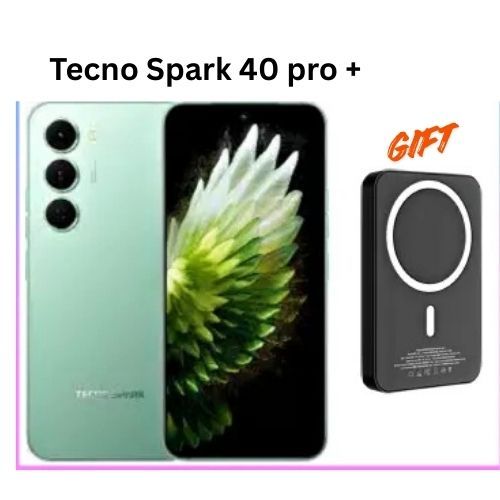 [BRAND NEW] Tecno Spark 40 Pro Plus 6.78" Curved AMOLED Screen, Upto 16GB RAM+256GB ROM, 5200mAh Battery, Android 15, 50MP+13MP Camera, 45W Fast Charging, - Smartphones + Free Power Bank