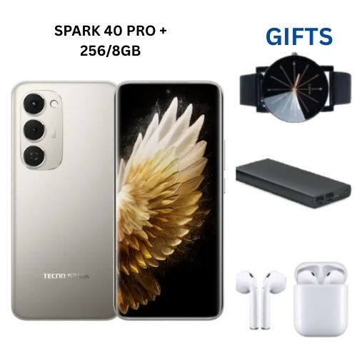 [BRAND NEW] Tecno Spark 40 Pro Plus 6.78" Curved AMOLED Screen, Upto 16GB RAM+256GB ROM, 5200mAh Battery, Android 15, 50MP+13MP Camera, 45W Fast Charging,comes with gifts