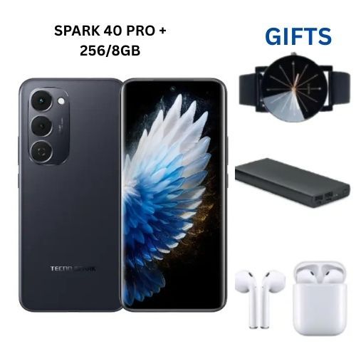 [BRAND NEW] Tecno Spark 40 Pro Plus 6.78" Curved AMOLED Screen, Upto 16GB RAM+256GB ROM, 5200mAh Battery, Android 15, 50MP+13MP Camera, 45W Fast Charging,comes with gifts