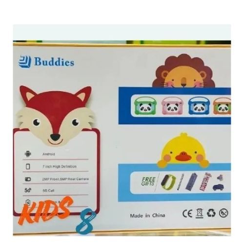 NEW ARRIVAL BUDDIES KIDS 8 STUDY TABLET 5G WIFI TABLETS 8GB RAM / 256GB ROM STORAGE With BOTH SIM CARD SLOT AND MEMORY CARD SLOT, ANDROID TAB FOR LEARNING AND FUN