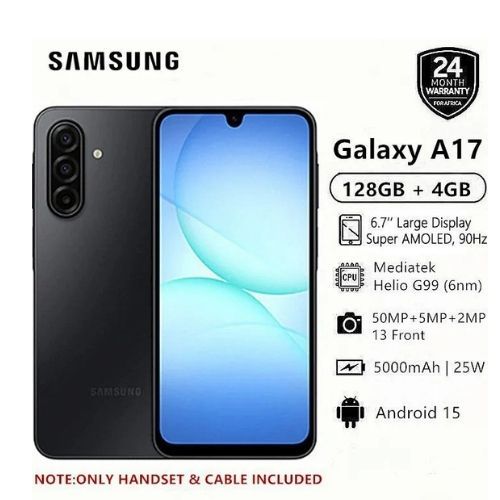Samsung Galaxy A17 (A17 Samsung) 128GB ROM + 4GB RAM, 6.7" Super AMOLED Display, 4G/LTE Dual SIM [EASTER OFFERS], SAMSUNG A17 128/4