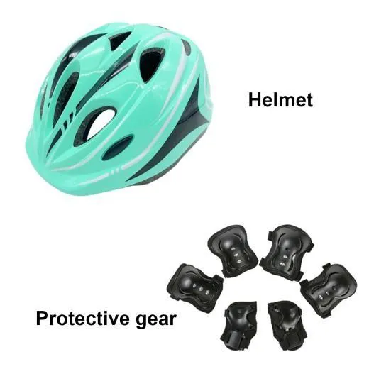 Kids Protective Gear Set – Safety Helmet, Knee Pads, Elbow Pads & Wrist Guards for Cycling, Skating, Skateboarding, Hoverboard & Outdoor Sports"