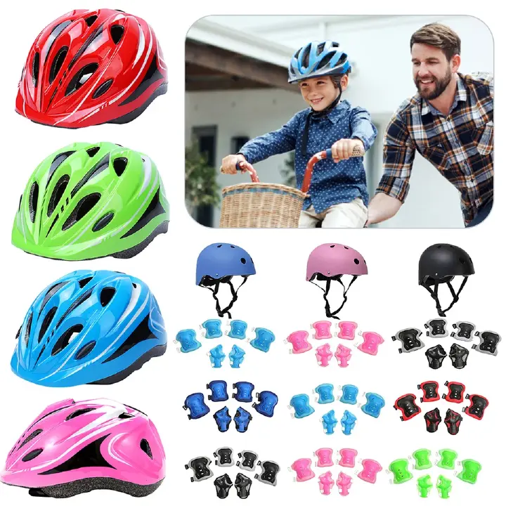 Kids Protective Gear Set – Safety Helmet, Knee Pads, Elbow Pads & Wrist Guards for Cycling, Skating, Skateboarding, Hoverboard & Outdoor Sports"