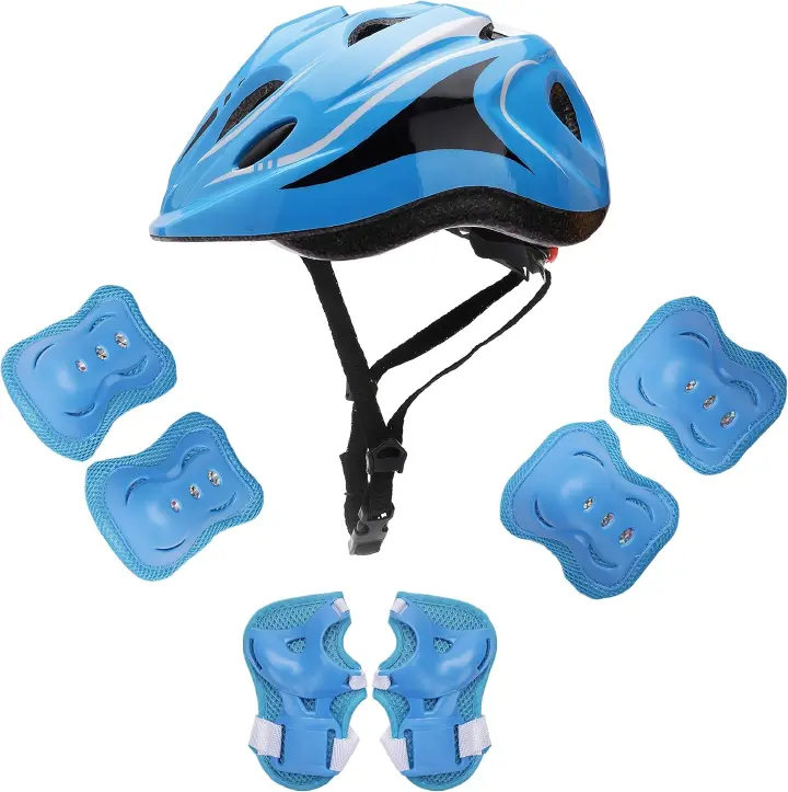 Kids Protective Gear Set – Safety Helmet, Knee Pads, Elbow Pads & Wrist Guards for Cycling, Skating, Skateboarding, Hoverboard & Outdoor Sports"