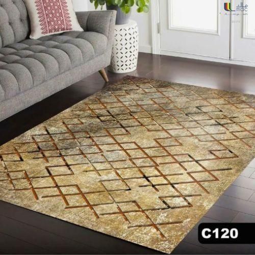 Mac Carpet Luxury Geometric Area Rug – Soft Textured Carpet for Living Room & Bedroom - Rosetta Carpets - Brown & Beige Diamond Pattern Floor Mat