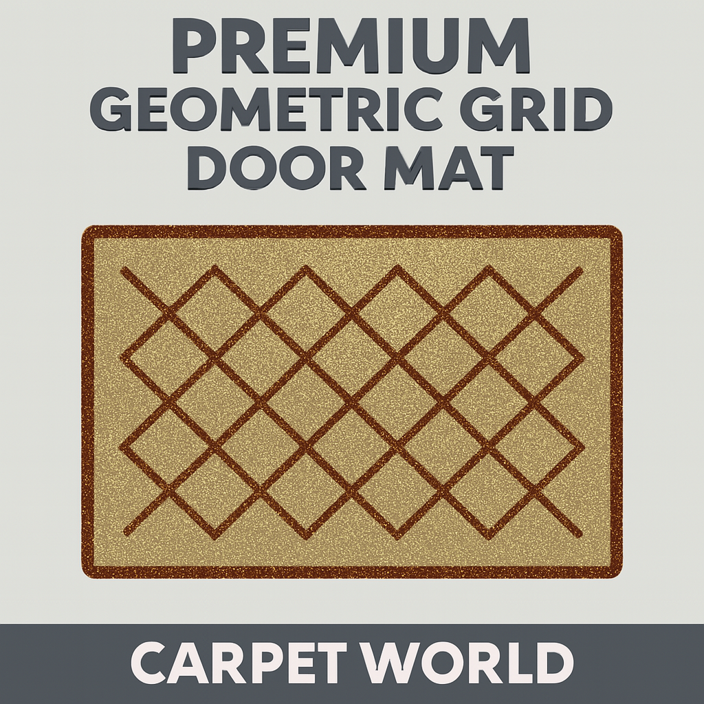 Mac Carpet Luxury Geometric Area Rug – Soft Textured Carpet for Living Room & Bedroom - Rosetta Carpets - Brown & Beige Diamond Pattern Floor Mat