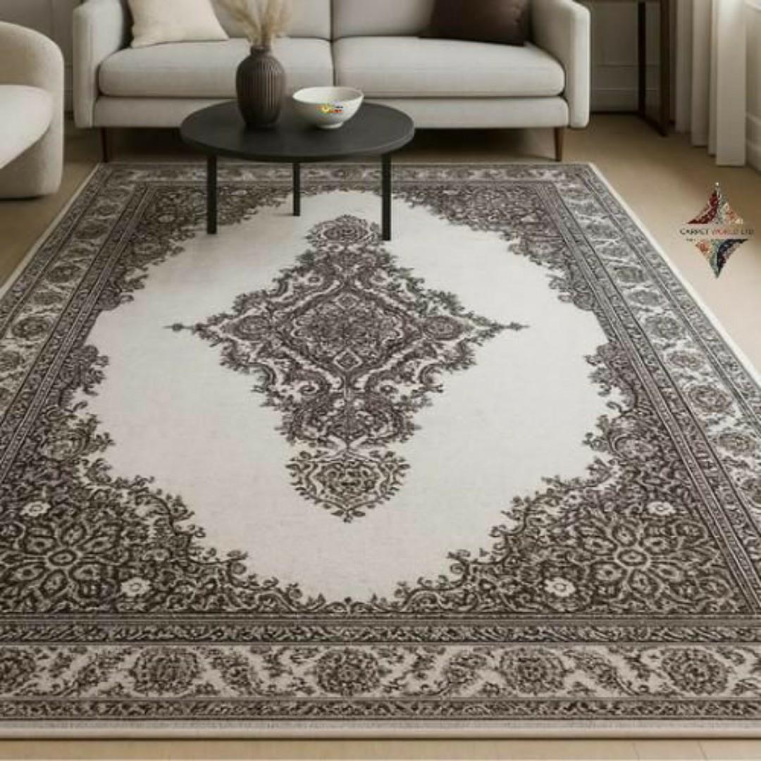 Mac Carpet Luxury Turkish Style Area Rug – Anti-Slip, Easy-Clean, Elegant Medallion & Floral Pattern Carpet – Premium Quality Home Décor Carpets