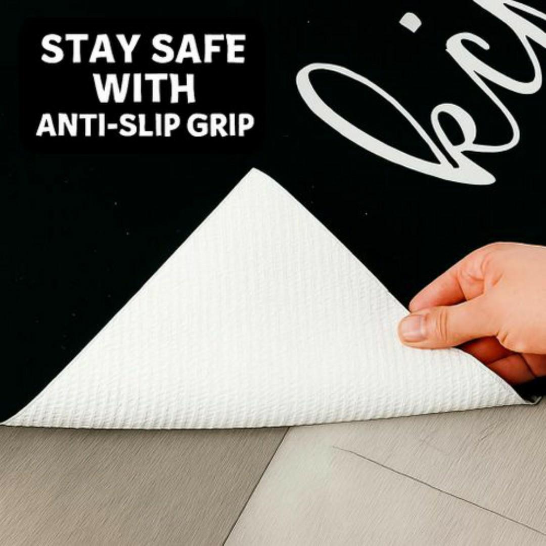 Mac Carpet Kitchen Floor Mat 65x180cm – Anti-Slip, Waterproof, Easy-to-Clean Decorative Rug with Stylish Kitchen Design – Black & White Carpet - Carpets Decor Mats
