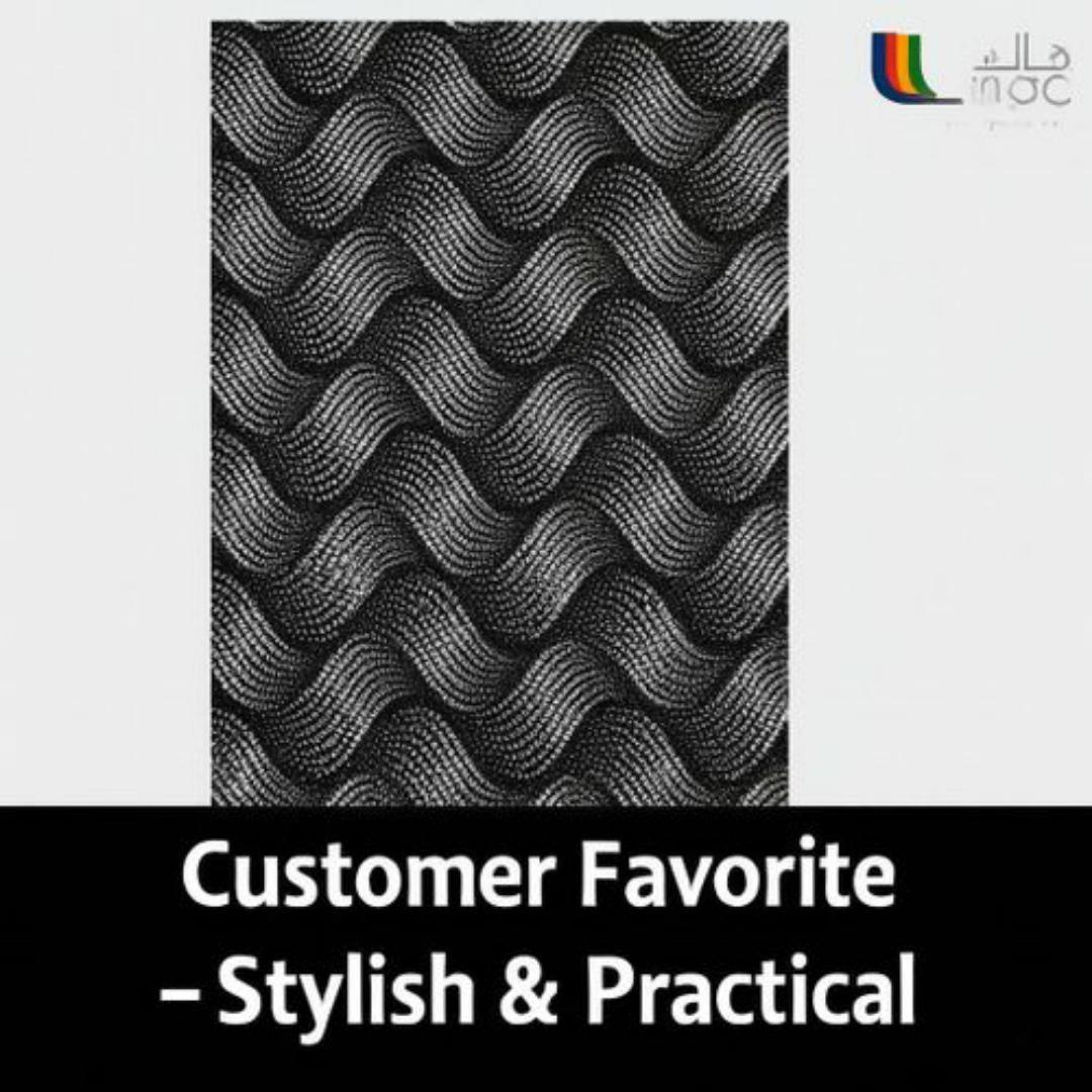 Mac Carpet Luxury 3D Wave Pattern Carpet – Modern Black & White Dotted Design, Soft & Durable Floor Rug for Living Room, Bedroom & Office Décor