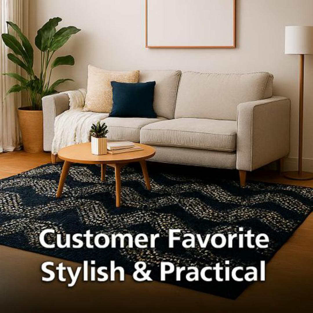 Mac Carpet Luxury 3D Wave Pattern Carpet – Modern Black & White Dotted Design, Soft & Durable Floor Rug for Living Room, Bedroom & Office Décor