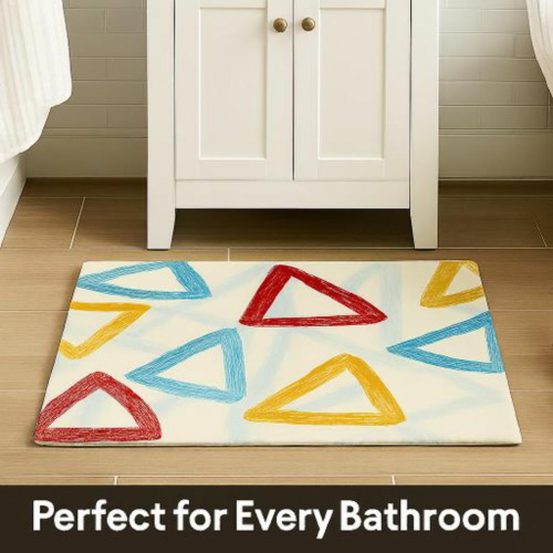 Mac Carpet Modern Geometric Carpet – Colourful Triangle Pattern Rug for Living Room, Bedroom & Office - Soft, Durable & Easy to Clean Carpets Floor Mat & Door Mats