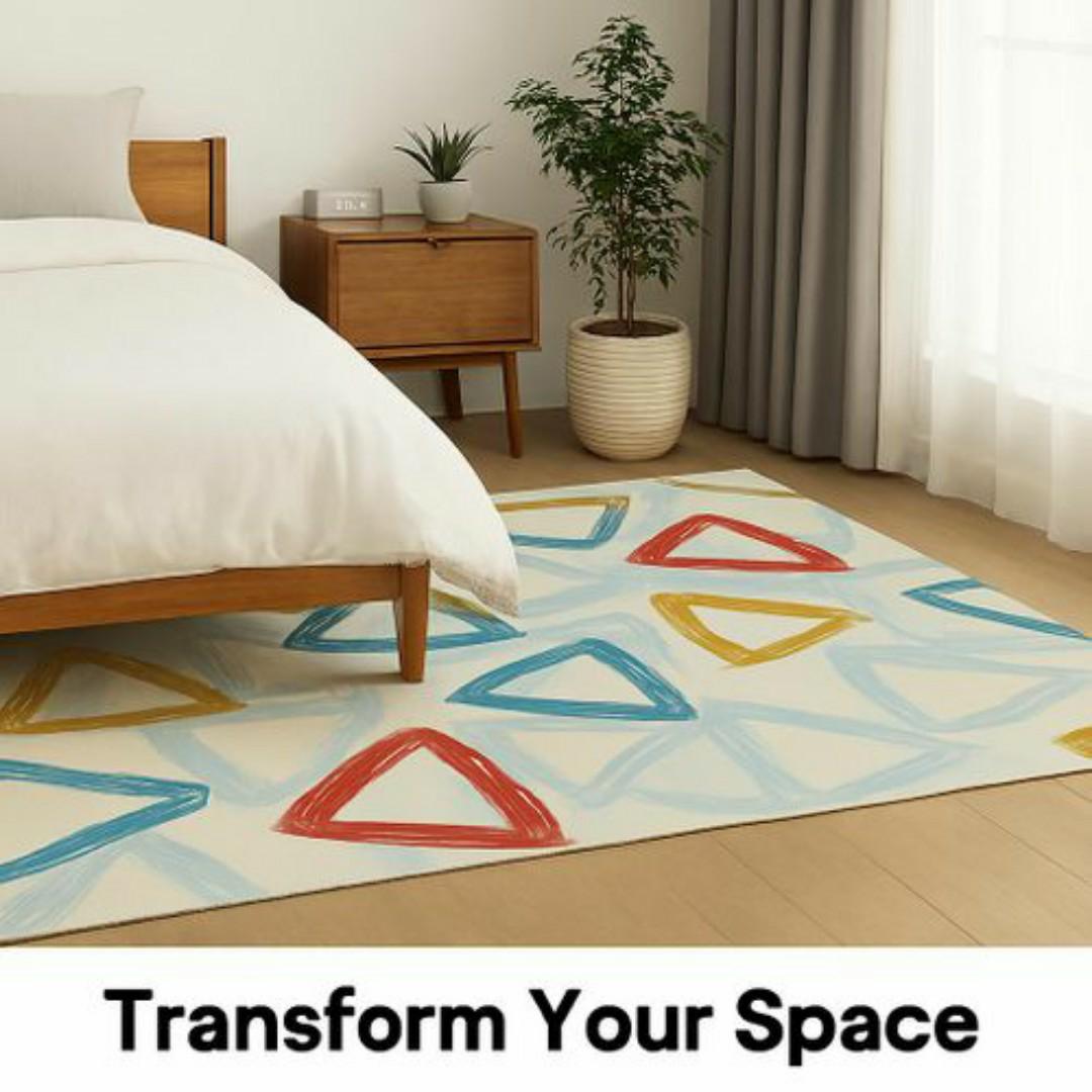 Mac Carpet Luxury Geometric Pattern Carpet – Modern Door Mat & Area Rugs for Carpets Living Room & Bedroom – 160x230cm / 180x270cm & Door mats 50x80cm