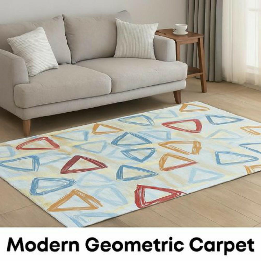 Mac Carpet Luxury Geometric Pattern Carpet – Modern Door Mat & Area Rugs for Carpets Living Room & Bedroom – 160x230cm / 180x270cm & Door mats 50x80cm