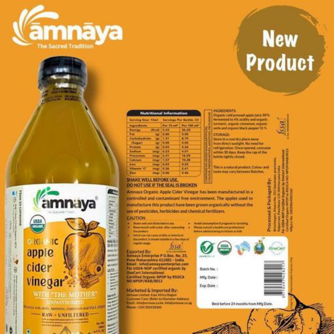 Apple cider vinegar with Amla, Turmeric, cinnamon &Black pepper organic 500ml
